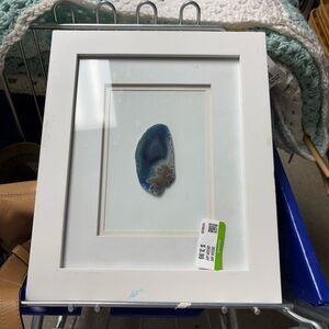 Elegant White Frame with Blue Agate Accent